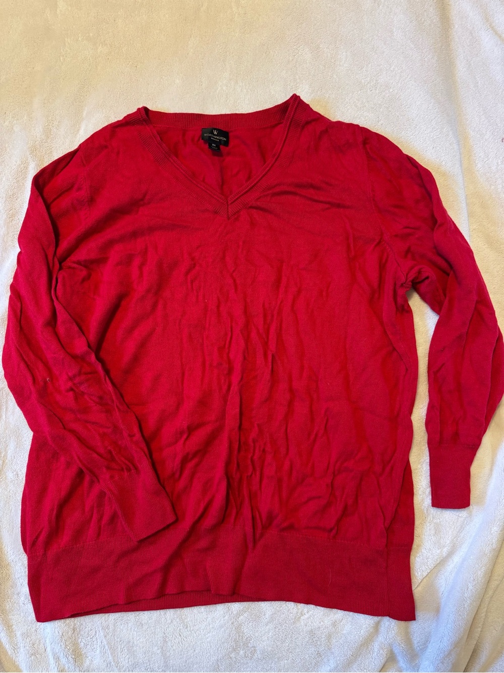 Worthington Men's Red V-Neck Sweater